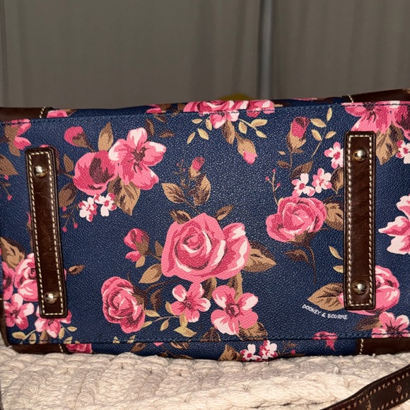 Dooney & Bourke Navy and Pink Floral Satchel - Picture 6 of 9